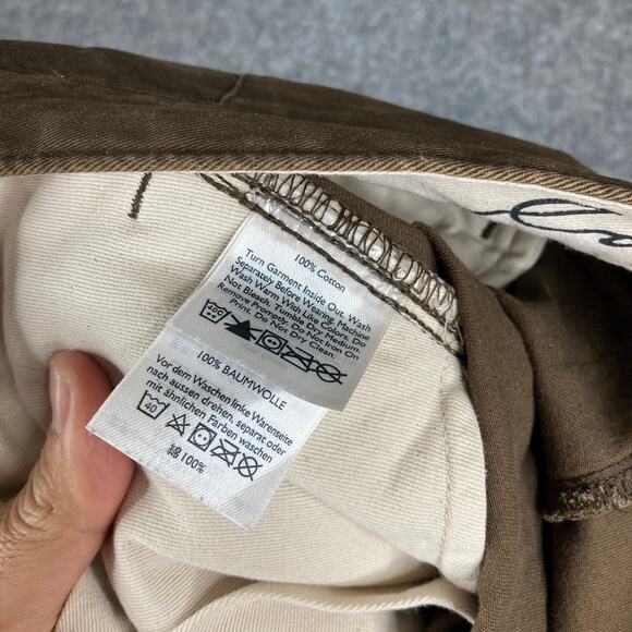 Eddie Bauer Pants Mens 33x32 Brown Straight Leg Casual Chino Cotton - Picture 9 of 12